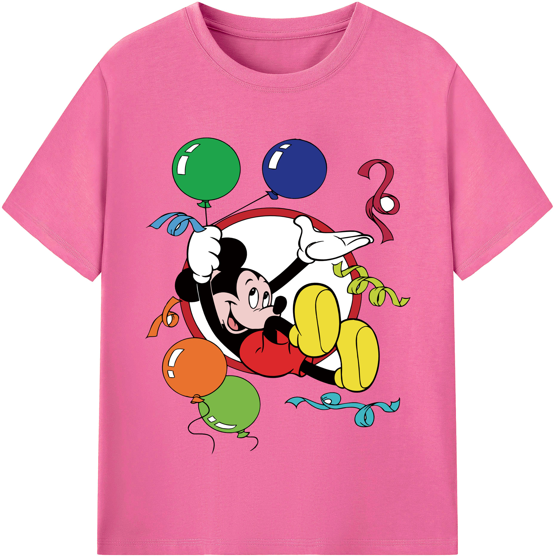 （画像用） ミッキーマウス Mickey Mouse レディースカジュアルプリントTシャツ（綿100％）